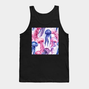 cute jellyfish Sea animals seamless pattern Tank Top